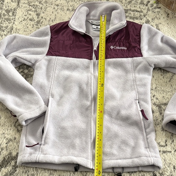 Columbia Fleece Jacket with Burgundy Yoke - Picture 8 of 9